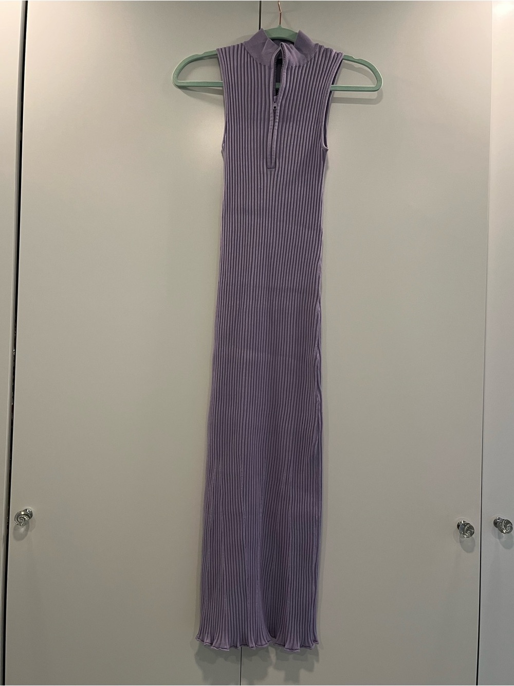NEW. Zara Lavender pencil Ribbed Sleeveless Maxi Dress